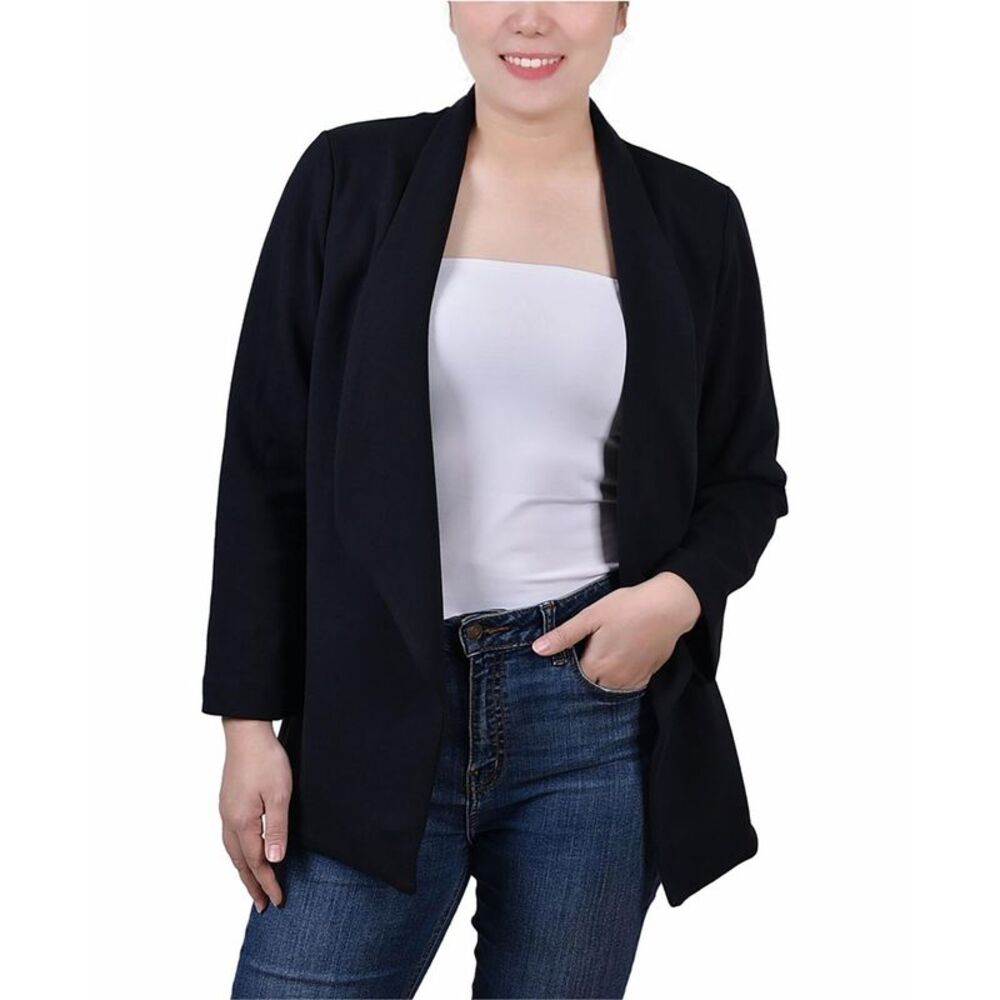 NY Collection Womens Petite Plain Ponte Jacket, NWT